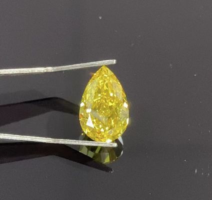 Pear Brilliant Cut HPHT CVD Lab Đã Tạo Viên Kim Cương Vàng 1-1.3ct