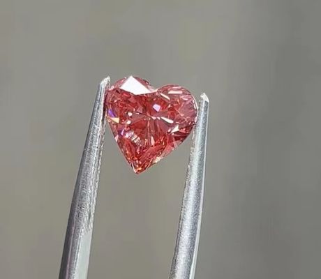Phòng thí nghiệm nhân tạo CVD tổng hợp 1.15ct Pink Heart Diamond Brilliant Cut