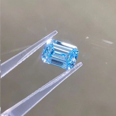 ZKZ Kim cương 10 Mohs Blue Emerald Cut Phòng thí nghiệm trưởng thành CVD Kim cương 1-1.6ct