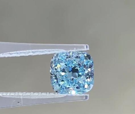 Kích thước lớn CVD tổng hợp sống động Phòng thí nghiệm phát triển kim cương xanh 5,3ct Cushion cắt