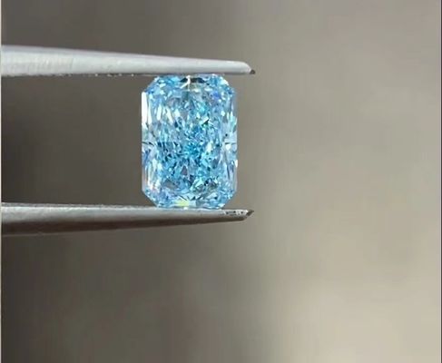Sky Blue Fancy Intense Blue Lab trưởng thành 2ct CVD Diamond Radiant Cut Giá bán buôn