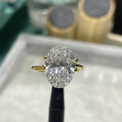 5ct Kích thước lớn, phát triển trong phòng thí nghiệm CVD kim cương hình bầu dục cắt rực rỡ IGI chứng nhận