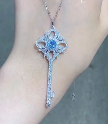 IGI Lab trưởng thành kim cương đồ trang sức xanh tròn 18k vàng trắng 1.05 carat