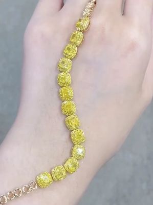 6.213ct vàng kim cương quần vợt vòng đeo tay đệm hình dạng kim cương trồng
