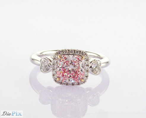 Nhẫn kim cương được trồng trong phòng thí nghiệm 3 đá kiểu đá chính 1.61ct