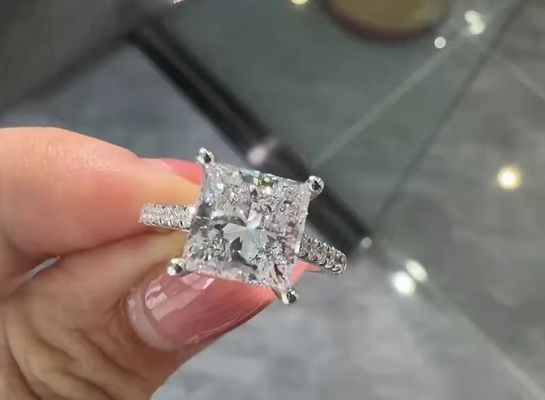 Phòng thí nghiệm làm kim cương đồ trang sức công chúa phòng thí nghiệm trưởng thành kim cương đồ trang sức kim cương nhẫn Stud tai