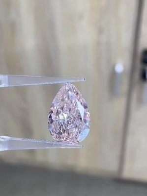 4CT Pear cắt phòng thí nghiệm trưởng thành kim cương màu hồng cho trang trí đồ trang sức vòng cổ nhẫn dây chuyền