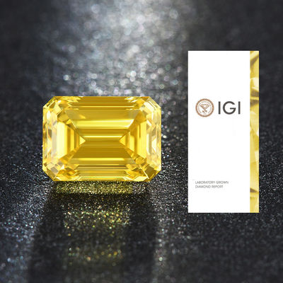 IGI được chứng nhận phòng thí nghiệm tạo ra kim cương vàng 3.45ct Fancy Vivid Emerald Cut