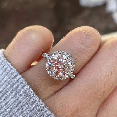 18K vàng thật DEF VS phòng thí nghiệm phát triển kim cương nhẫn tùy chỉnh trang sức tốt