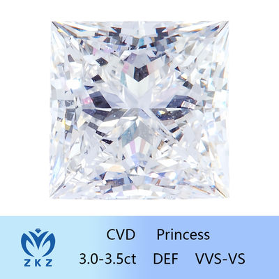 Loose Diamond CVD Lab Grown Colorless Princess Shape 3ct ~ 3.4ct Kim cương tổng hợp có chứng nhận IGI