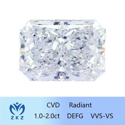 Không màu 10 Mohs Radiant Cut Phòng thí nghiệm trưởng thành kim cương sang trọng VS-VVS Clarity