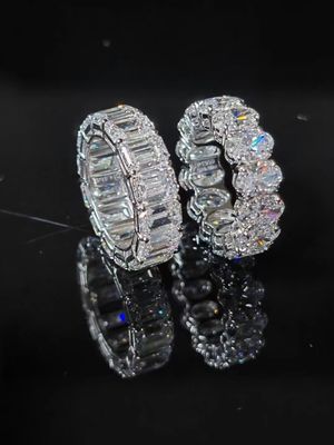 Vòng nhẫn kim cương Oval Lab Grow Diamond Rings Emerald Cut Eternal Diamond