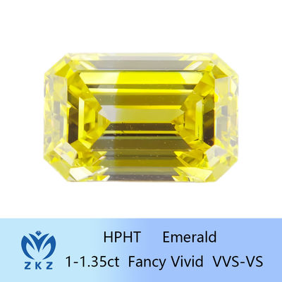 HPHT Ngọc lam cắt người làm bằng kim cương màu vàng 1ct-1.35ct Cho nhẫn