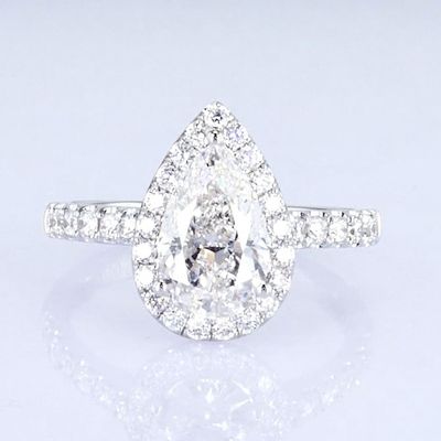 18k Pear Round Full Diamonds Women Ring White Lab Grown Diamond Ring Thiết kế đẹp cho quà tặng cho bữa tiệc