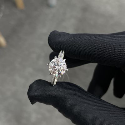 Phòng thí nghiệm phát triển kim cương nhẫn 3.01ct CVD trắng F VS2 nửa của đất nước phong cách vòng